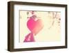 Hands Holding Paper Heart. Instagram Effect-soupstock-Framed Photographic Print