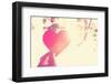 Hands Holding Paper Heart. Instagram Effect-soupstock-Framed Photographic Print