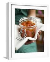 Hands Holding Preserving Jar of Tomato Sauce-null-Framed Photographic Print