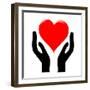 Hands Holding The Heart #1-kots-Framed Premium Giclee Print