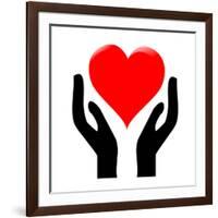 Hands Holding The Heart #1-kots-Framed Premium Giclee Print