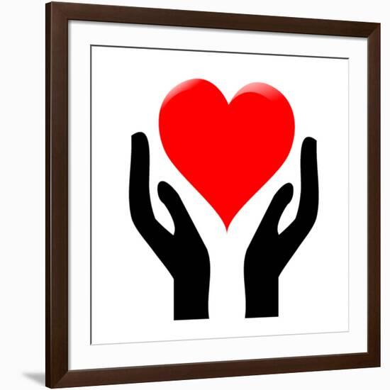 Hands Holding The Heart #1-kots-Framed Premium Giclee Print