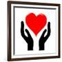 Hands Holding The Heart #1-kots-Framed Premium Giclee Print