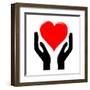 Hands Holding The Heart #1-kots-Framed Art Print