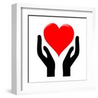 Hands Holding The Heart #1-kots-Framed Art Print