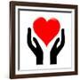 Hands Holding The Heart #1-kots-Framed Art Print