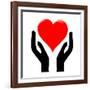 Hands Holding The Heart #1-kots-Framed Art Print