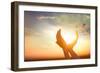 Hands Holding the Sun at Dawn-Masson-Framed Photographic Print