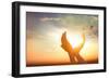 Hands Holding the Sun at Dawn-Masson-Framed Photographic Print