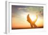 Hands Holding the Sun at Dawn-Masson-Framed Photographic Print