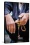 Hands Holding Worry Beads, Bethlehem, West Bank, Palestine Territories, Israel, Middle East-Yadid Levy-Stretched Canvas