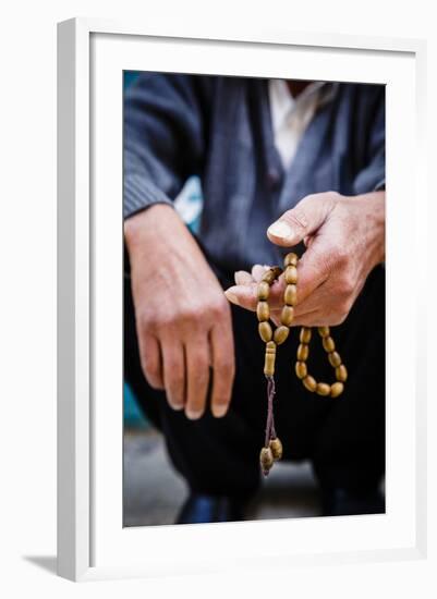 Hands Holding Worry Beads, Bethlehem, West Bank, Palestine Territories, Israel, Middle East-Yadid Levy-Framed Photographic Print