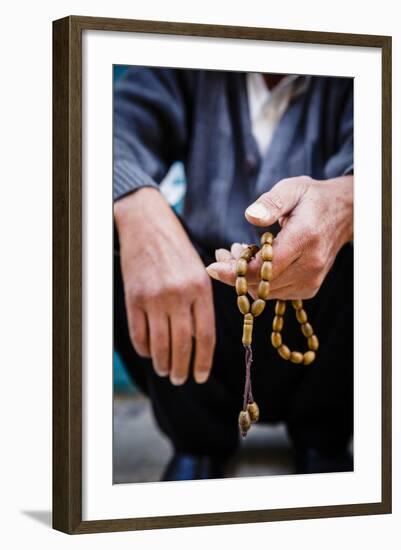 Hands Holding Worry Beads, Bethlehem, West Bank, Palestine Territories, Israel, Middle East-Yadid Levy-Framed Photographic Print