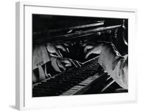 Hands of Jazz Pianist Eddie Heywood on Keyboard During Jam Session-Gjon Mili-Framed Premium Photographic Print