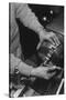 Hands of Lathe Worker-Ansel Adams-Stretched Canvas