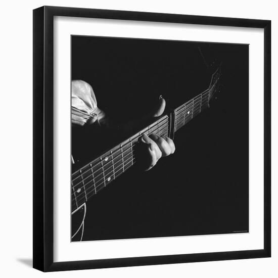 Hands of Maybelle Carter Millard of the Legendary Carter Family Musicians, Fingering a Guitar-Eric Schaal-Framed Premium Photographic Print