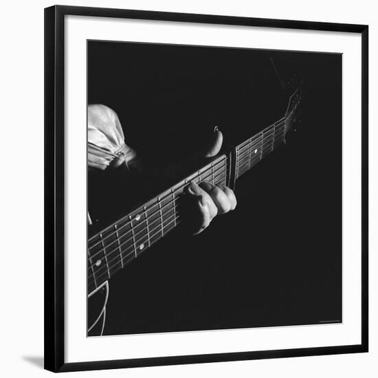 Hands of Maybelle Carter Millard of the Legendary Carter Family Musicians, Fingering a Guitar-Eric Schaal-Framed Premium Photographic Print