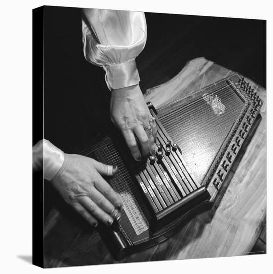 Hands of Sara Carter of the Legendary Carter Family Musicians, Fingering an Autoharp-Eric Schaal-Stretched Canvas