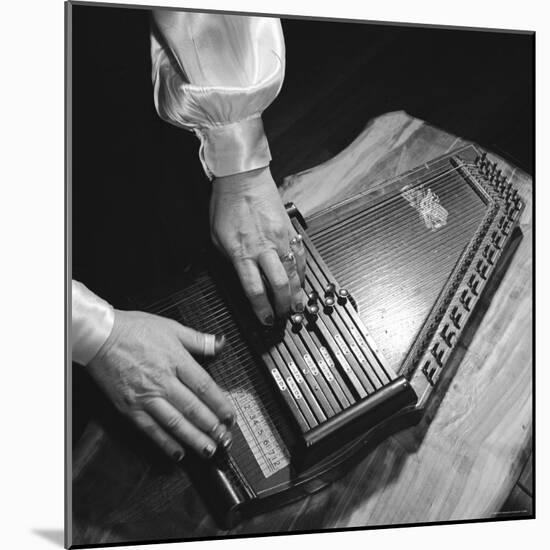 Hands of Sara Carter of the Legendary Carter Family Musicians, Fingering an Autoharp-Eric Schaal-Mounted Premium Photographic Print