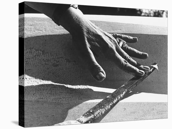 Hands of Sculptor Barbara Hepworth, in Her Studio-Paul Schutzer-Stretched Canvas