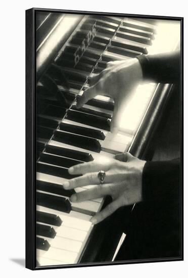 Hands on Piano Keyboard-null-Framed Art Print