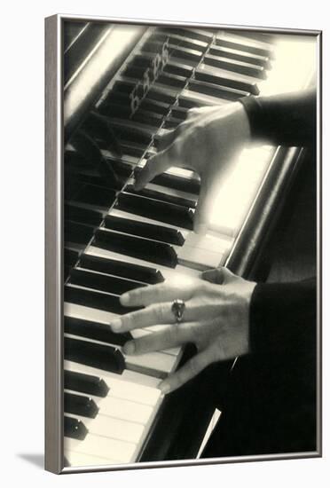 Hands on Piano Keyboard-null-Framed Art Print