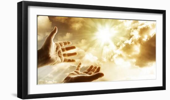 Hands Reaching For The Sky-null-Framed Art Print