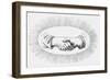 Hands Shaking Within an Oval of Rays-null-Framed Giclee Print