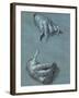 Hands, Two Studies, Chalk Drawing on Blue Paper-Albrecht Dürer-Framed Giclee Print