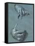 Hands, Two Studies, Chalk Drawing on Blue Paper-Albrecht Dürer-Framed Stretched Canvas