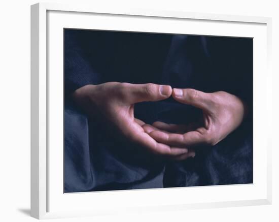 Hands, Za-Zen Meditation, Elheiji (Eiheiji) Zen Monastery, Japan, Asia-Ursula Gahwiler-Framed Photographic Print