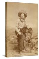 Handsome Cowboy With Lariat-C.D. Kirkland-Stretched Canvas