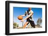 Handsome Male Playing Basketball Outdoor-PKpix-Framed Photographic Print