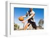 Handsome Male Playing Basketball Outdoor-PKpix-Framed Photographic Print