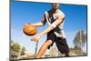 Handsome Male Playing Basketball Outdoor-PKpix-Mounted Photographic Print