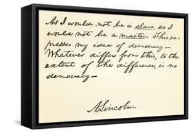 Handwriting and Signature of Abraham Lincoln-null-Framed Stretched Canvas