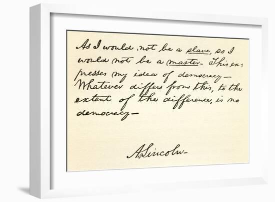 Handwriting and Signature of Abraham Lincoln-null-Framed Giclee Print