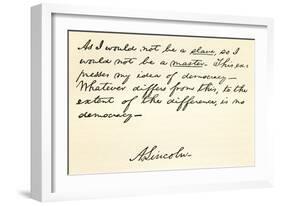 Handwriting and Signature of Abraham Lincoln-null-Framed Giclee Print