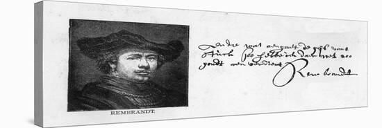 Handwriting and Signature of Rembrandt from a Letter to Constantine Huygens Requesting Payment of…-Rembrandt van Rijn-Stretched Canvas