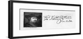 Handwriting and Signature of Rembrandt from a Letter to Constantine Huygens Requesting Payment of…-Rembrandt van Rijn-Framed Giclee Print