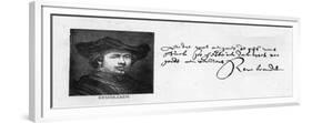 Handwriting and Signature of Rembrandt from a Letter to Constantine Huygens Requesting Payment of…-Rembrandt van Rijn-Framed Giclee Print