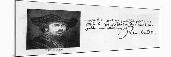 Handwriting and Signature of Rembrandt from a Letter to Constantine Huygens Requesting Payment of…-Rembrandt van Rijn-Mounted Giclee Print