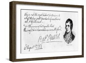 Handwriting and Signature of Robert Burns, 1787-Robert Burns-Framed Giclee Print