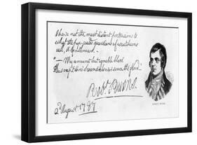 Handwriting and Signature of Robert Burns, 1787-Robert Burns-Framed Giclee Print