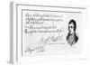 Handwriting and Signature of Robert Burns, 1787-Robert Burns-Framed Giclee Print