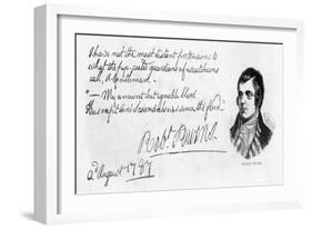 Handwriting and Signature of Robert Burns, 1787-Robert Burns-Framed Giclee Print