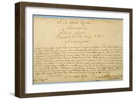 Handwritten Dedication of 'Brandenburger Concertos' to Christian Ludwig, Margrave of Brandenburg-Johann Sebastian Bach-Framed Giclee Print