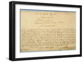 Handwritten Dedication of 'Brandenburger Concertos' to Christian Ludwig, Margrave of Brandenburg-Johann Sebastian Bach-Framed Giclee Print