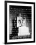 Handwritten Gettysburg Address Superimposed over Statue at Lincoln Memorial-null-Framed Photographic Print