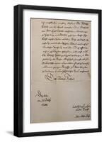 Handwritten Letter to King of Saxony to Accompany Mass in B Minor, Bmw 232 1733-Johann Sebastian Bach-Framed Premium Giclee Print